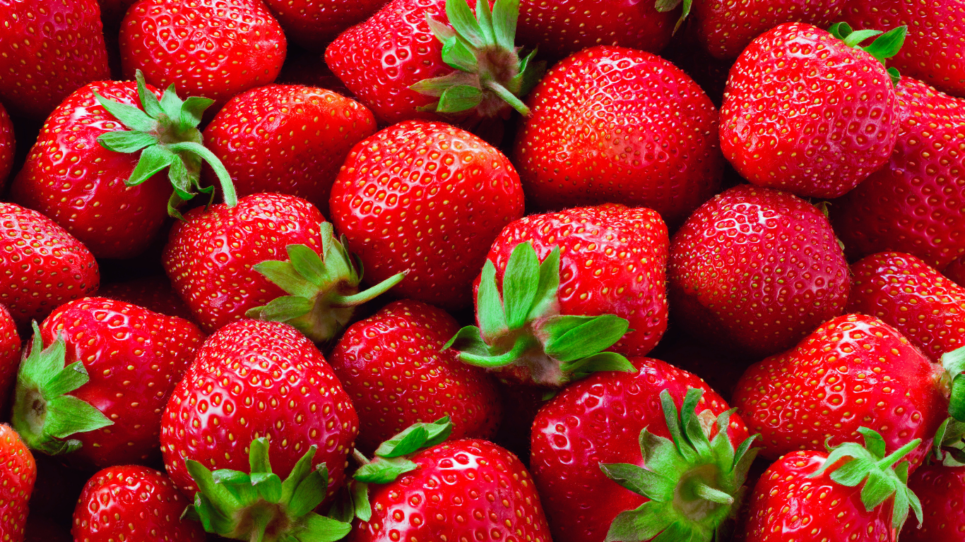 Bunches of strawberries