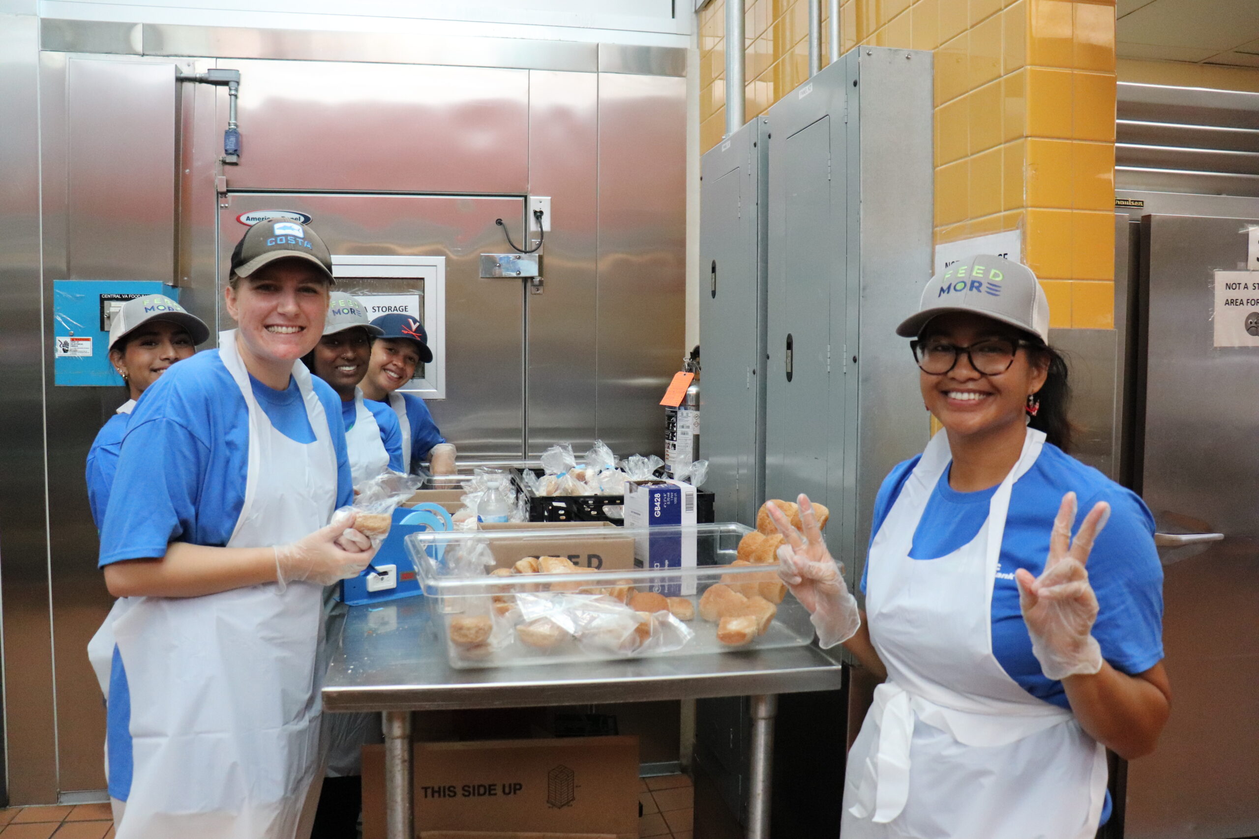 Atlantic Union Bank interns volunteer in Feed More's Community Kitchen