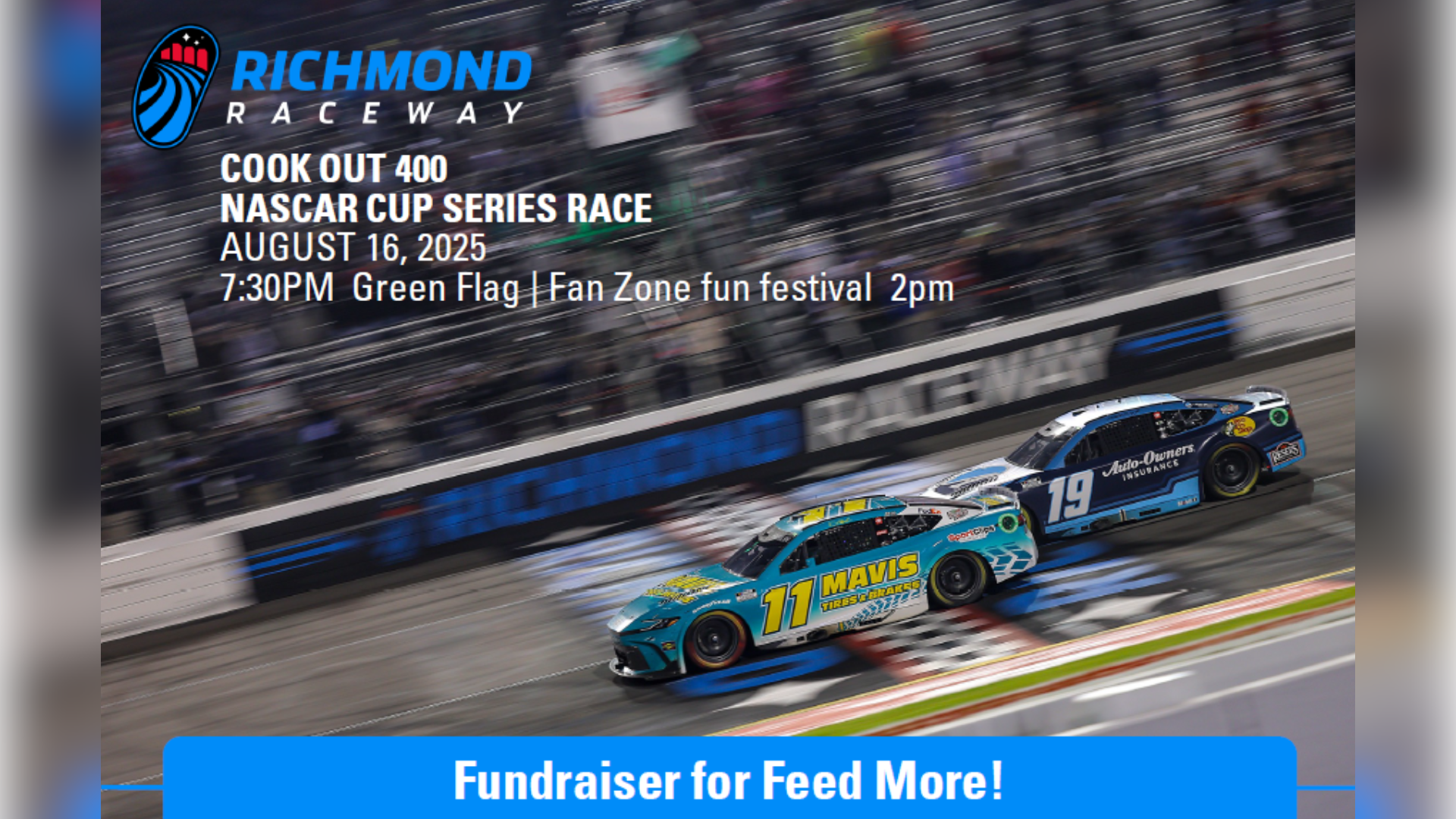 Richmond Raceway fundraiser for Feed More banner