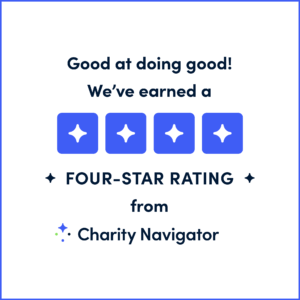 Charity Navigator image - Good at doing good! We've earned a four-star rating from Charity Navigator