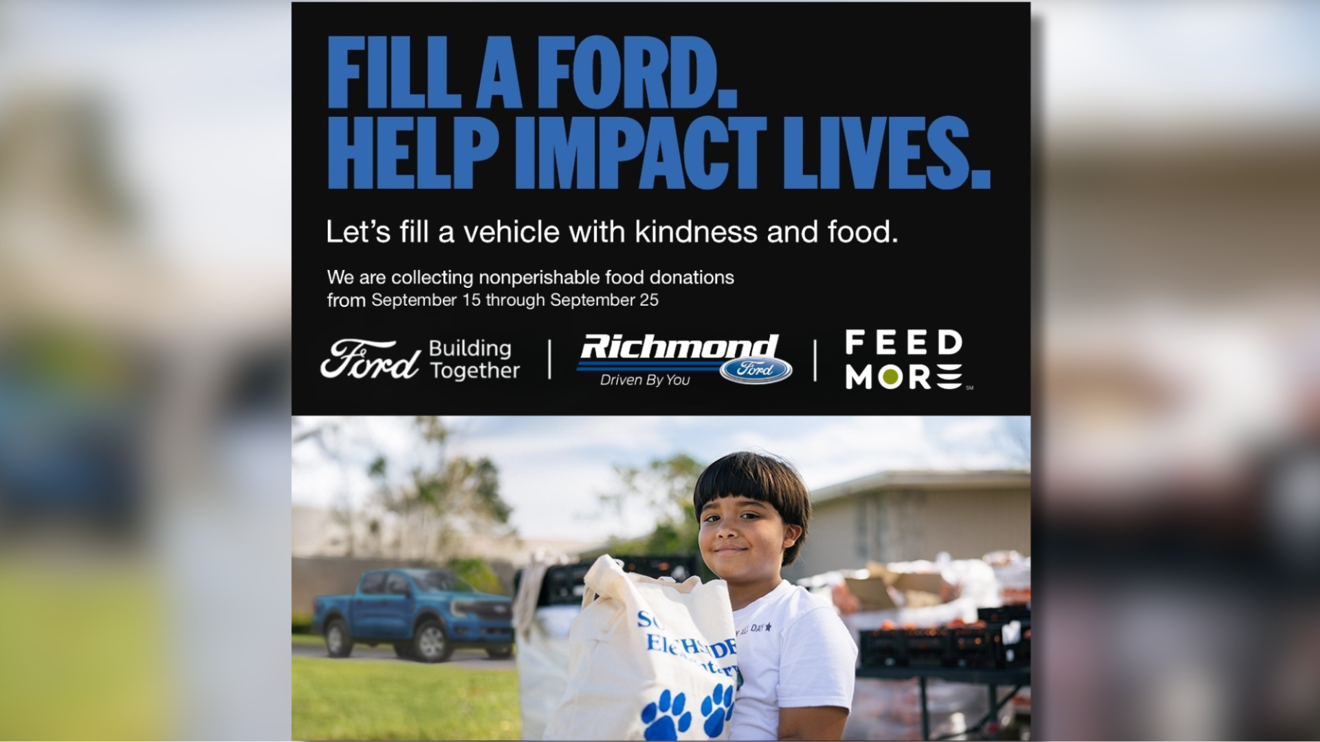 Richmond Ford food drive Fill a Ford benefiting Feed More