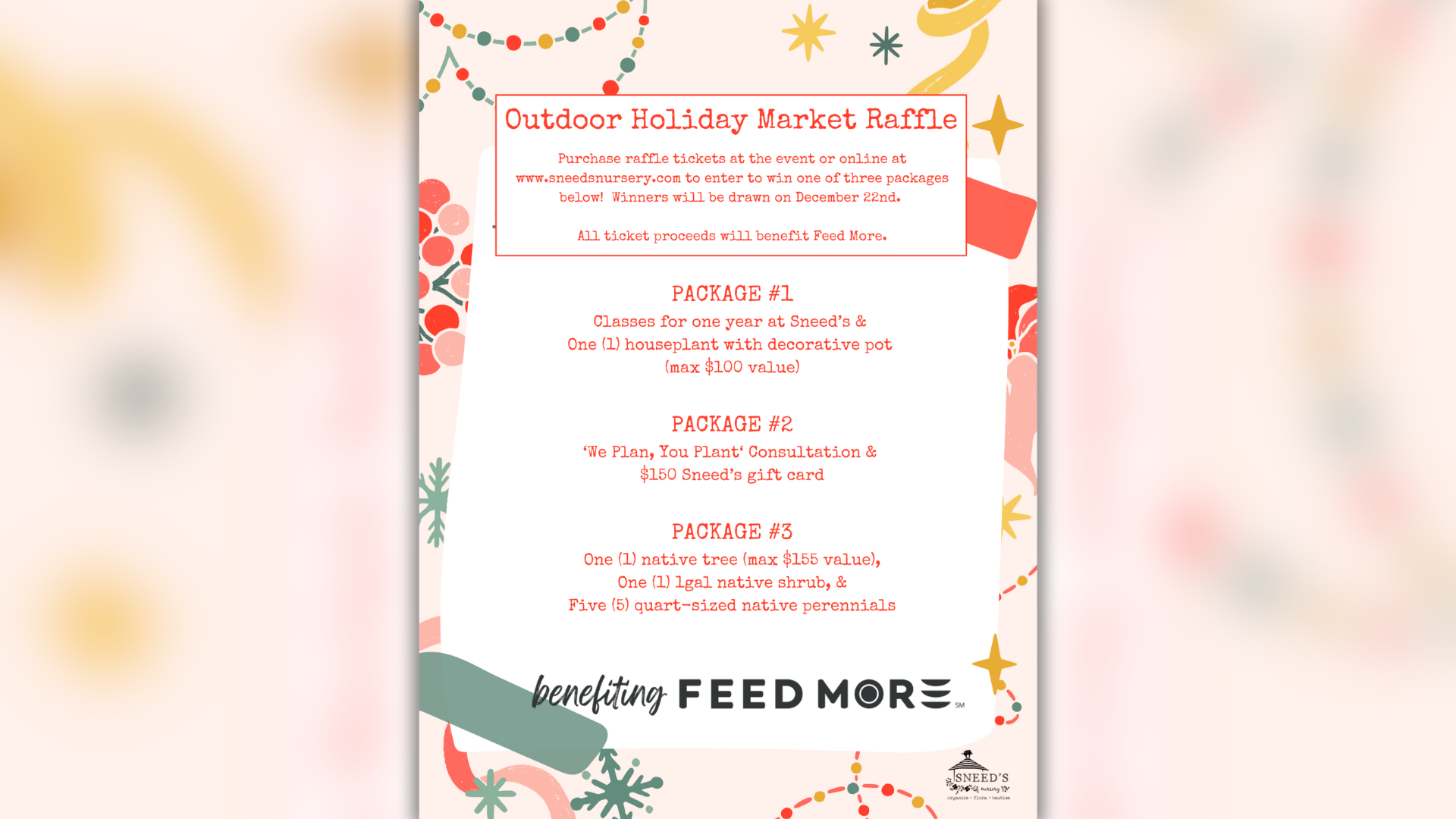 Sneeds Nursery Outdoor Holiday Raffle