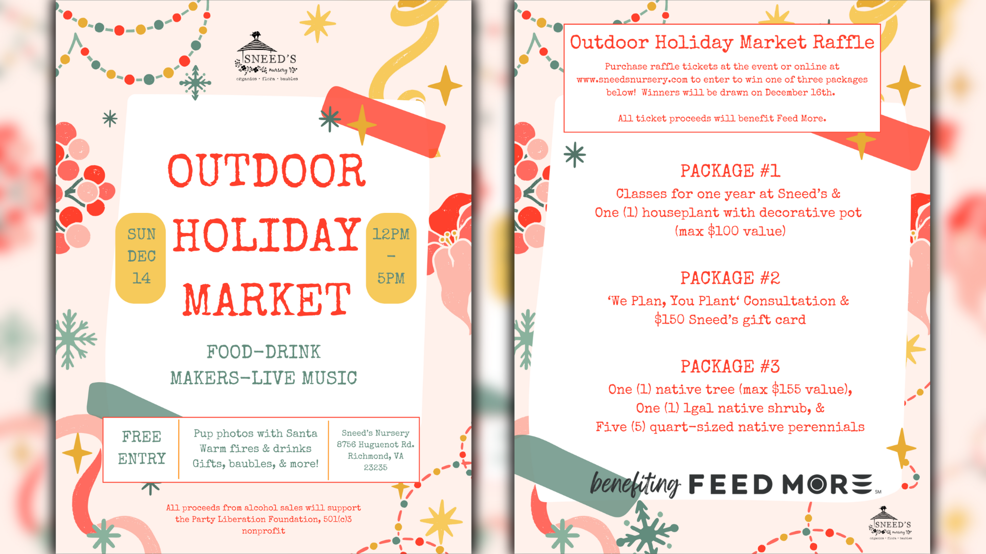 Sneed's Nursery Outdoor Holiday Market Raffle