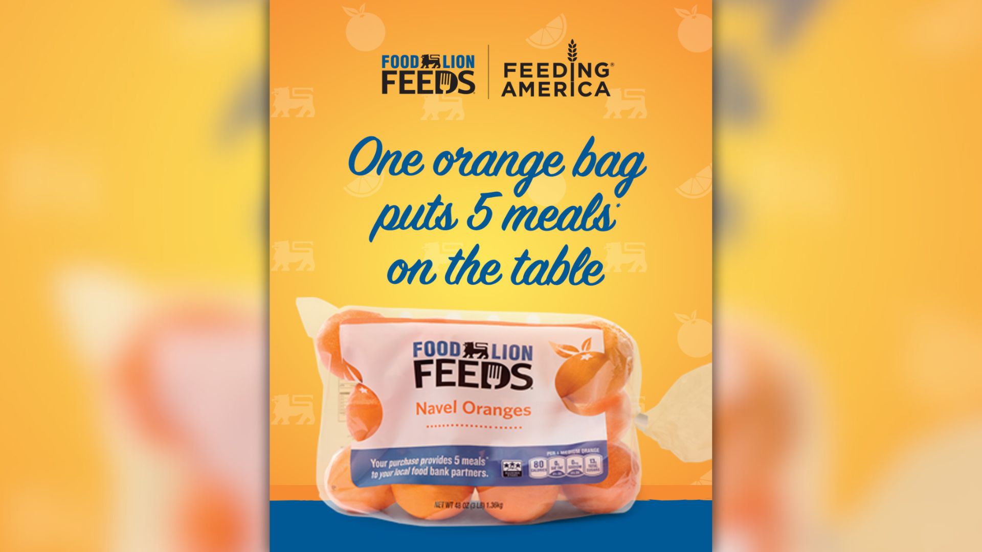 Food Lion Feeds Orange Bag campaign, February 25 to March 17 2026.